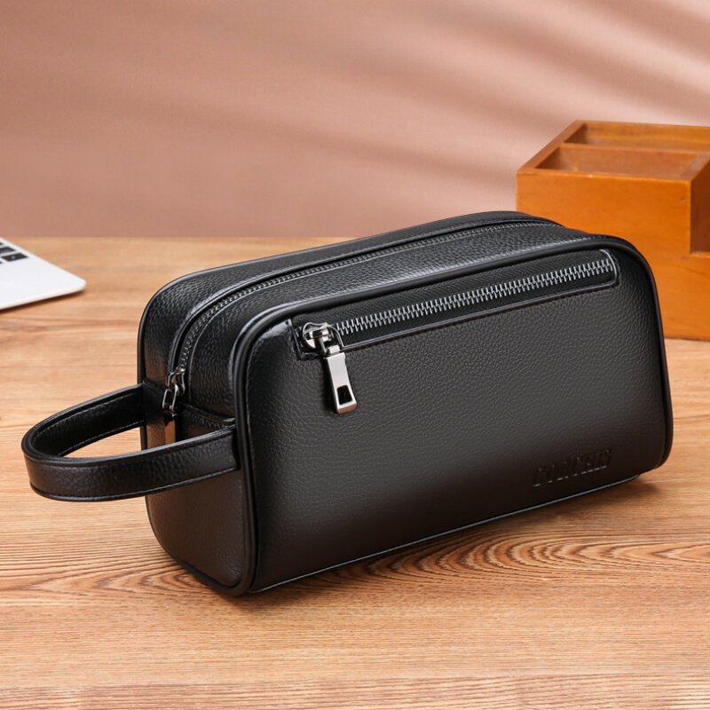 New Men's Clutch Bag Vintage Pu Leather Large Man Wallet Business Tote Bag for Phone 2024 Designer Male Handbag Purse