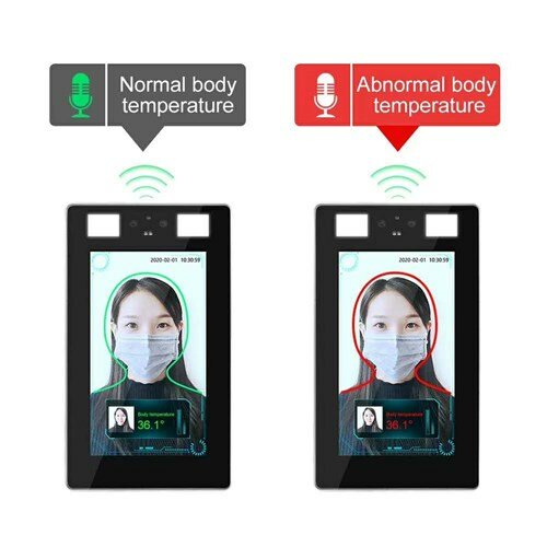 Сканер температуры с распознаванием лица Ai, система контроля времени и посещаемости
