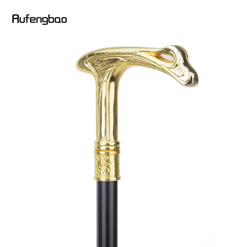 Gold Luxury Flow Line Type Single Joint Walking Stick Decorative Cospaly Party Fashionable Walking Cane Halloween Crosier 93cm