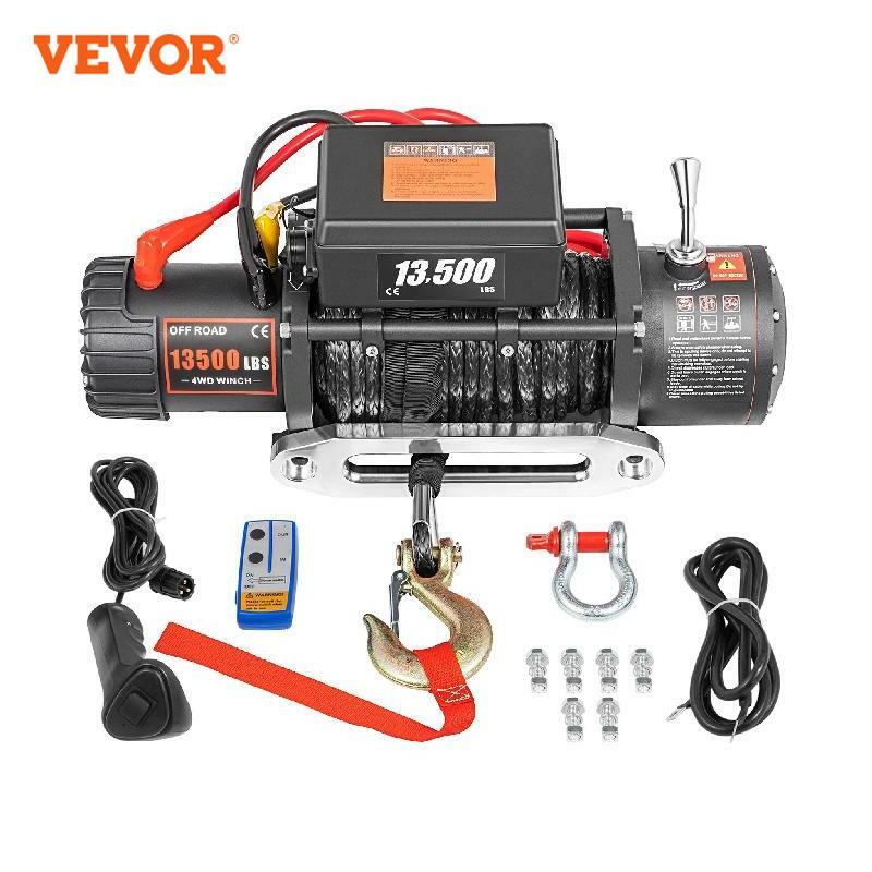 VEVOR 13500 LBS 12V Electric Winch 27M/92FT Synthetic Tow Rope Lifting Treuils Hoist for 4X4 Car Trailer ATV Truck Off Road Boat