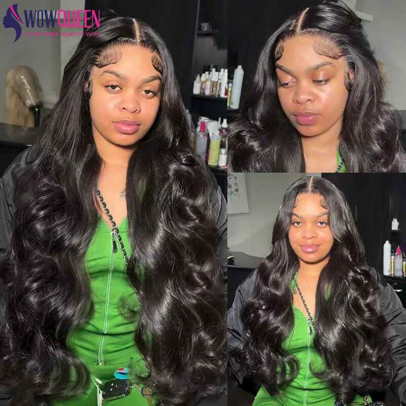Perruque Lace Front Wig Body Wave Naturelle, Cheveux Humains, HD, 13x4, 34 36 Pouces, 28 Pouces, Sans Colle, pour Femme