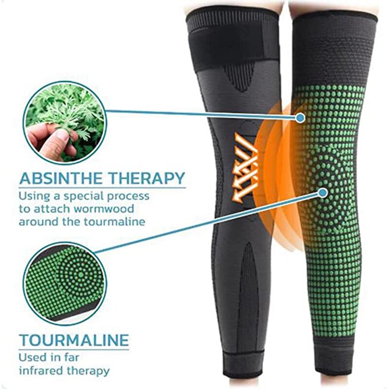 Full Leg Compression Sleeves Knee Braces Support Protector for Sport Weightlifting Arthritis Joint Pain Relief Muscle Tear