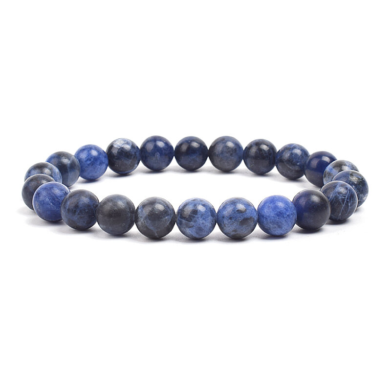 Natural Stone Beads Bracelet For Women Men Amethysts Crystal Quartzs Aquamarines Jades Jewelry Agates Elastic Bangle Bracelets
