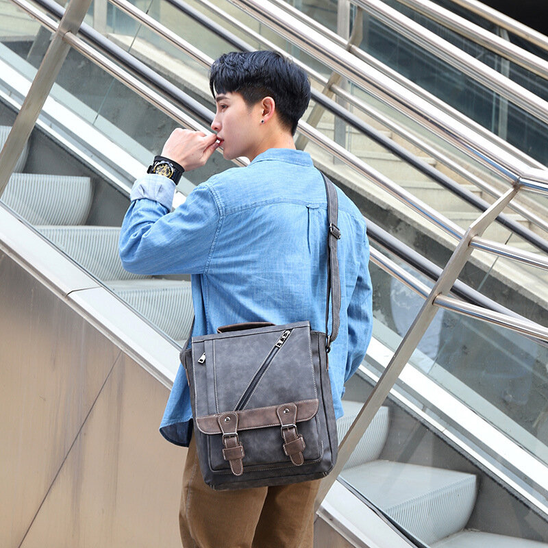 New Design Travel Business Waterproof Custom Men Leather Messenger Shoulder Hand Bag