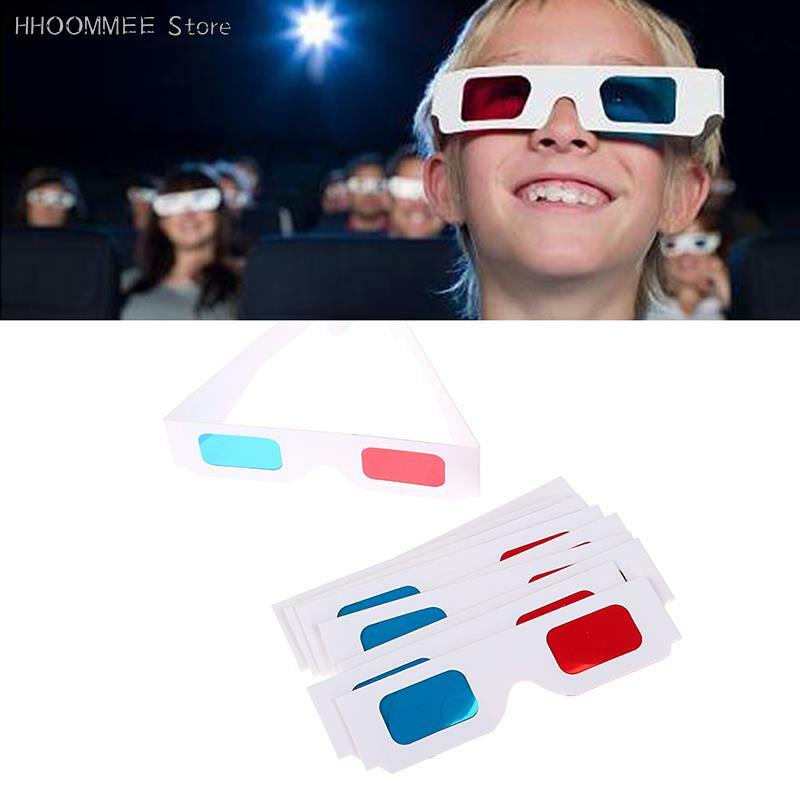10 stücke/50 stücke lot Rot/Blau 3D Glas Papier 3D Gläser Für Film Video Karte