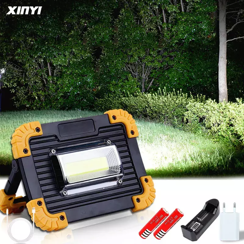 USB Rechargeable Led Work Light Led Portable Spotlight for Outdoor Camping Lamp Led Flashlight USE2* 18650 battery