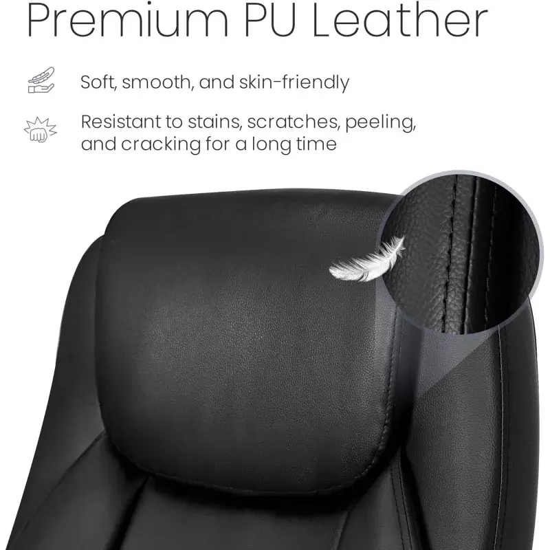 NEO CHAIR Ergonomic Office Chair PU Leather Executive Chair Padded Flip Up Armrest Computer Chair Adjustable Height High Back Lu