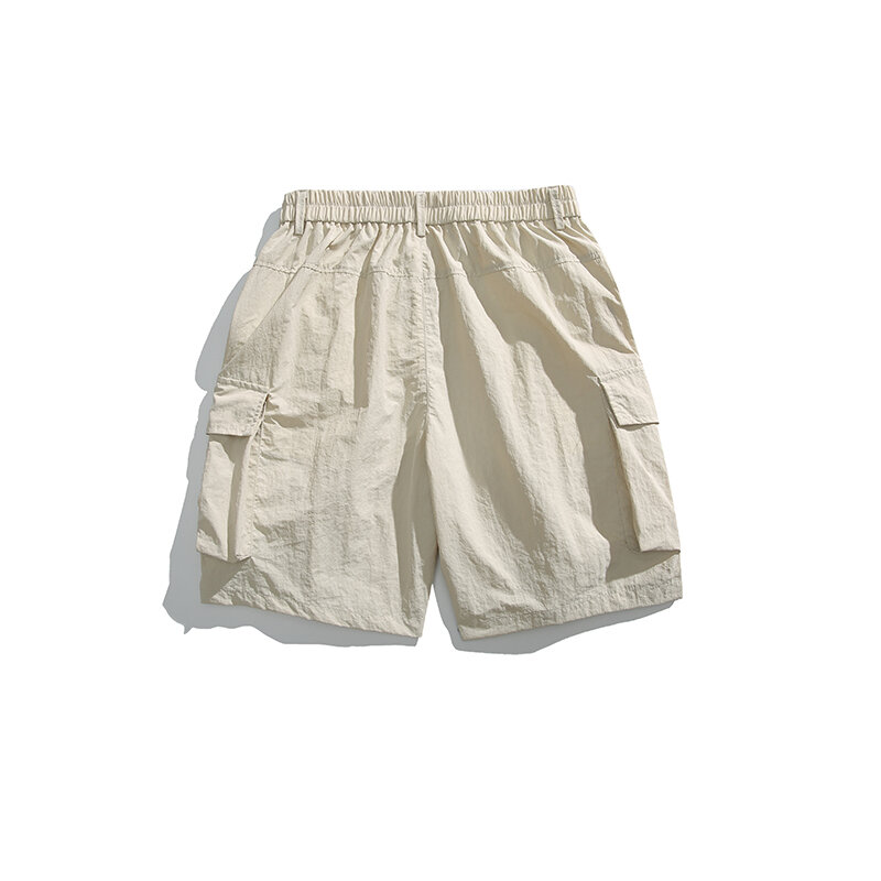 Pantalones cortos de carga ligeros para hombre, Shorts militares tácticos con múltiples bolsillos, transpirables, color negro sólido, Verano