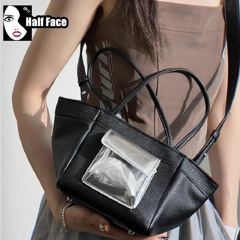 حقيبة يد هاراجوكو متعددة الاستخدامات للنساء ، حقيبة كتف واحدة ، حقائب كروس ، قوطية ، قابلة للطي ، فاسق ، تصميم متقدم ، قابلة للطي ، فتاة ، Y2K