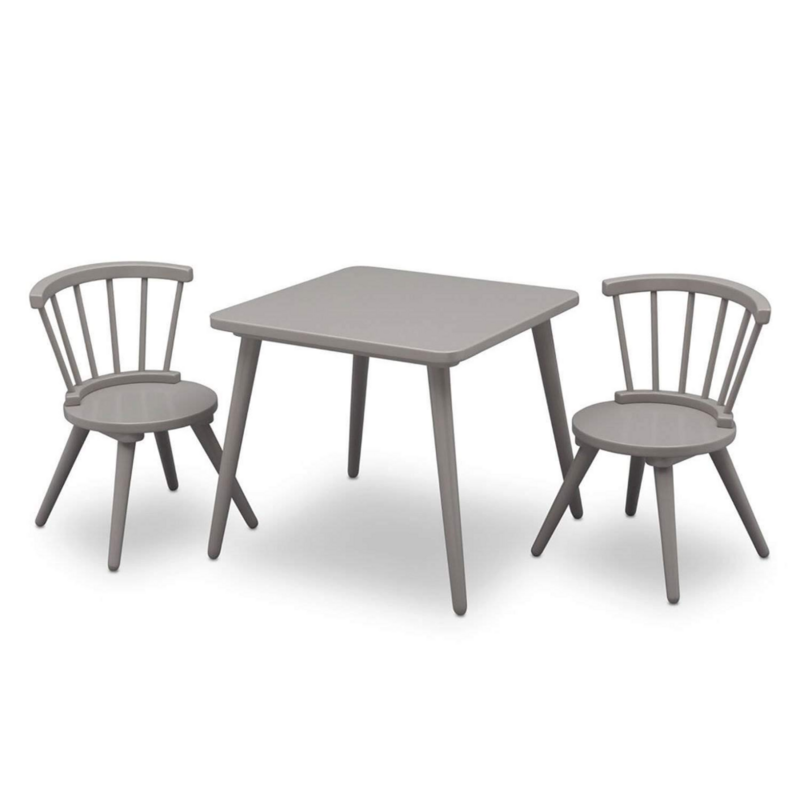 Conjunto de muebles para niños, Set de 2 sillas, 3 piezas, color gris