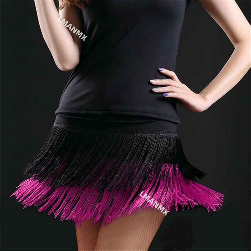 hot sale Fashion sexy Adult Lady dance dance skirt women's double tassel Latin dance skirt fringed skirts 8 kind colors