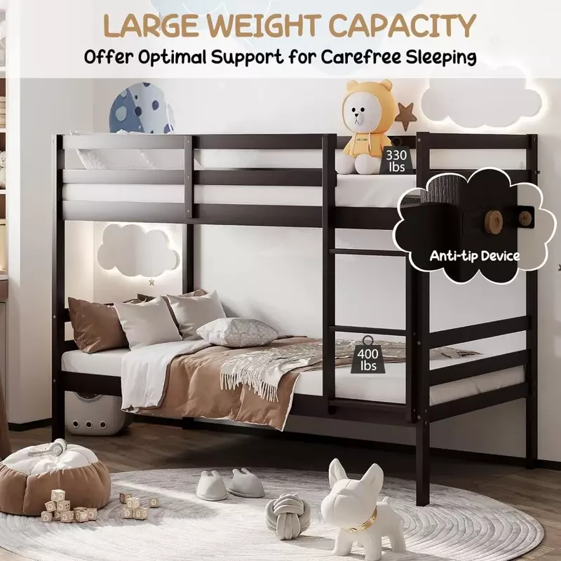 Children's Bed Frame, Ideal for Dormitory & Multiple-Child Family, No Box Spring Needed, Children's Bed Frame