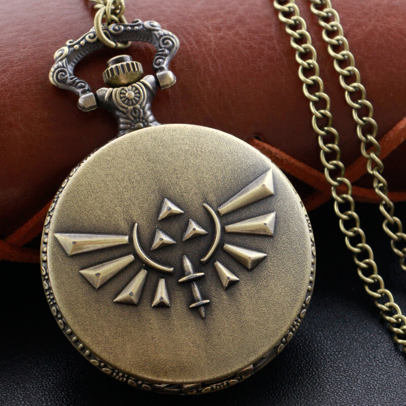 Zelda-reloj de bolsillo de cuarzo circundante para hombre y niño, pulsera Vintage con cadena Fob, el mejor regalo de vacaciones