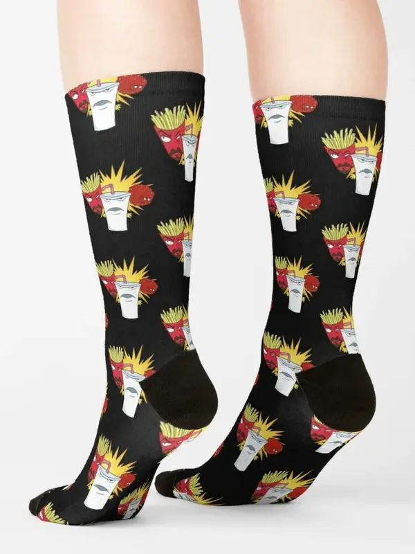 Винтажные женские носки Aqua Teen с изображением голодных сил