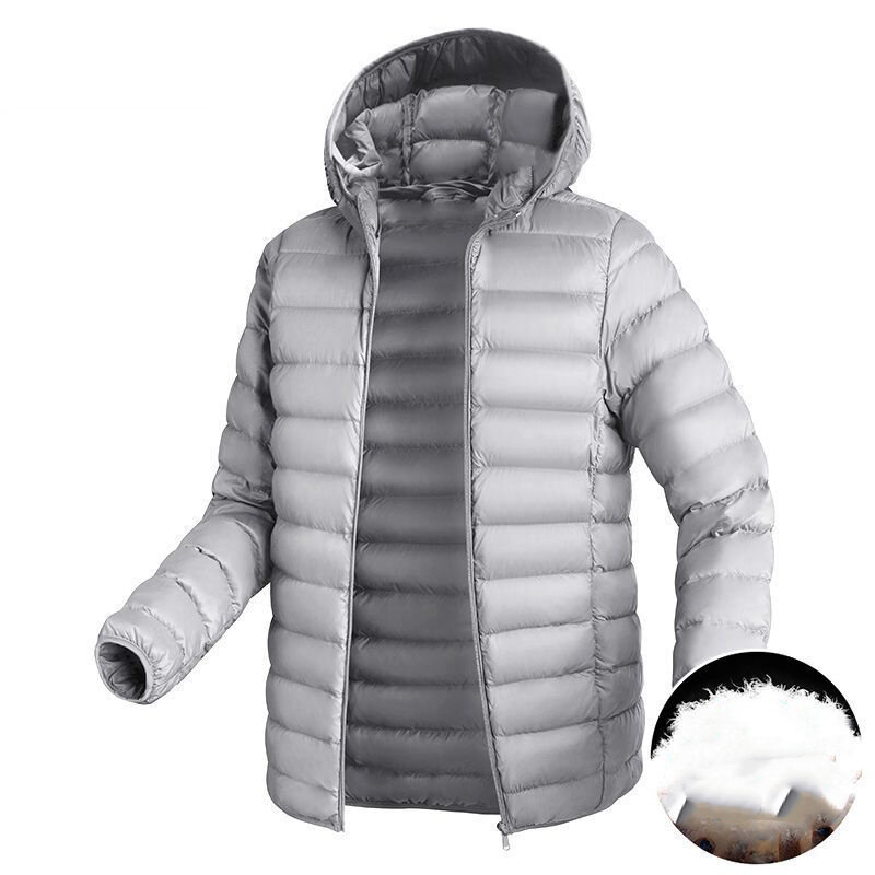 Мужские зимние куртки, короткие тонкие мужские пальто, оригинальное высококачественное теплое Мужское пальто из белого утиного пуха на осень и зиму с перьями