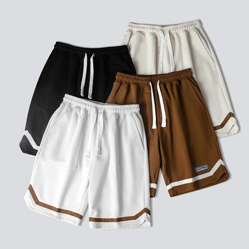 Pantalones cortos de verano para hombre, ropa informal para deportes de playa, seda de hielo, transpirable, baloncesto
