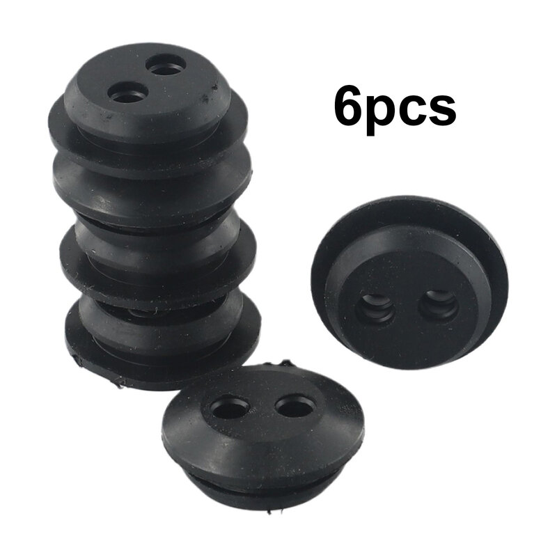 Fuel Tank Rubber Grommet Strong Sealing Seal Grommet 2 Holes 6Pcs Brush Cutters Outdoor Power Equipment Replacement New