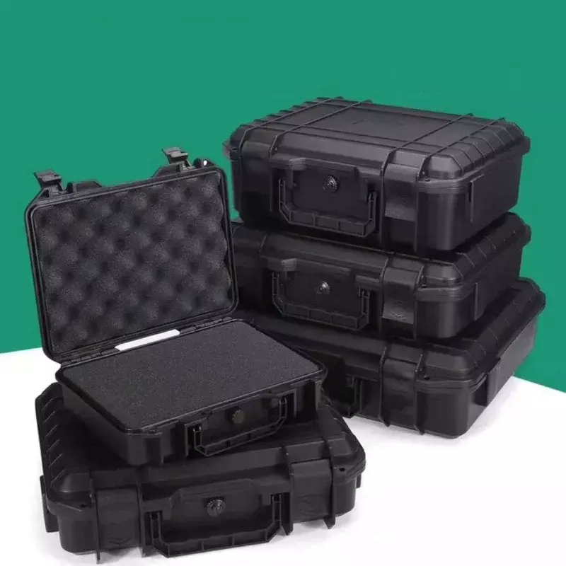 ABS kotak peralatan plastik portabel, instrumen keamanan peralatan tahan benturan kering dengan kotak alat busa pre-cut