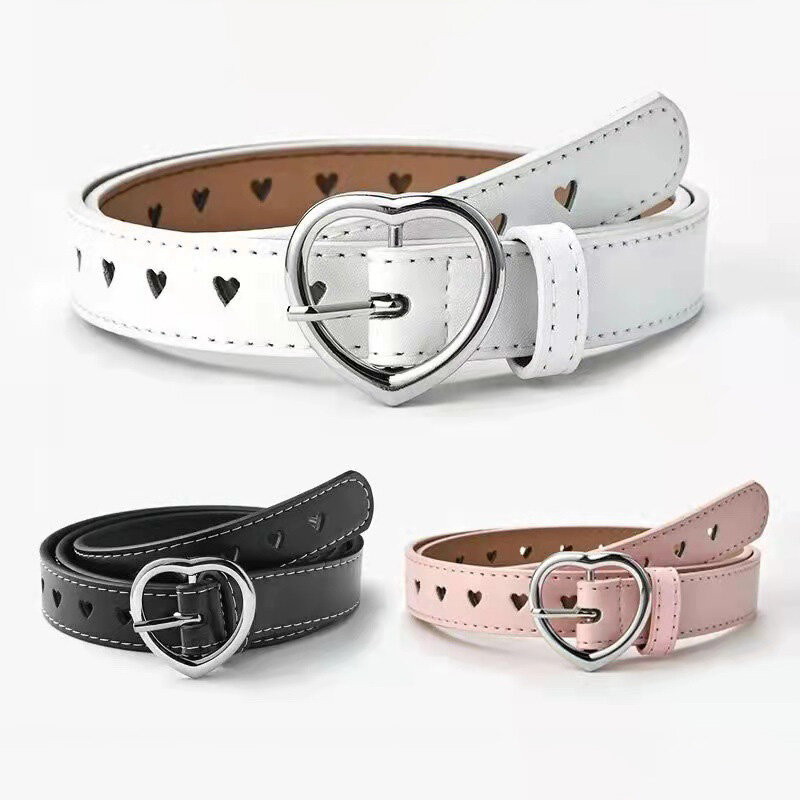 Simple Love Belt Y2K Design Female PU Leather Waist Belt Top Quality