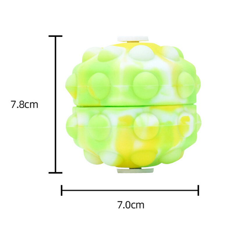 Bola antiestrés de silicona brillante para bebé, juguete sensorial de hoyuelos simples con luz LED, burbuja Pop colorida