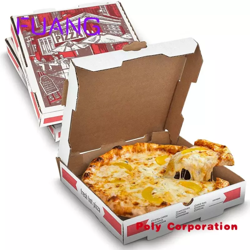 Impression de Logo Personnalisé, Papier Kraft Ondulé, Livraison au Restaurant, Nombreuses Boîtes à Pizza, Usine Directe, 10 12 16 18 Pouces
