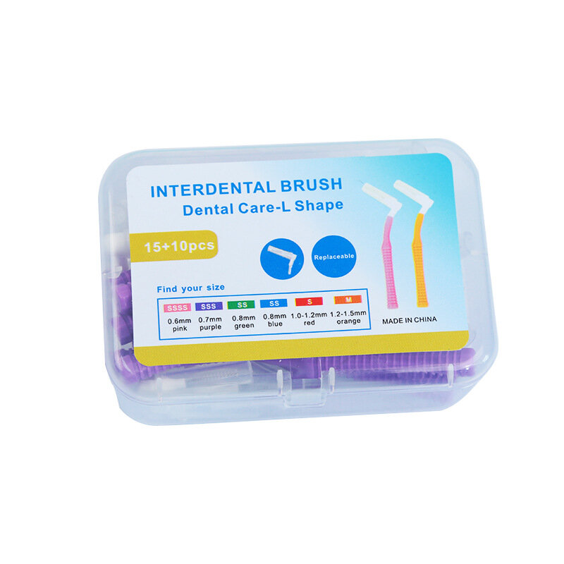 Baru 20 buah sikat Interdental sudut kualitas tinggi plastik keamanan penggunaan jangka panjang antara sikat gigi kawat gigi pembersih