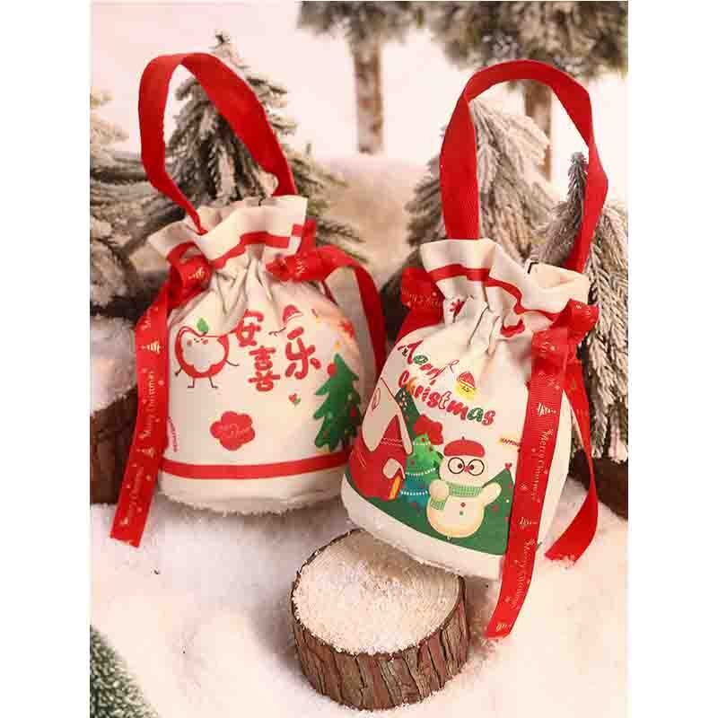 크리스마스 선물 포장 상자, 크리스마스 이브 애플 선물 상자, 산타 클로스 어린이 사탕 작은 선물 가방