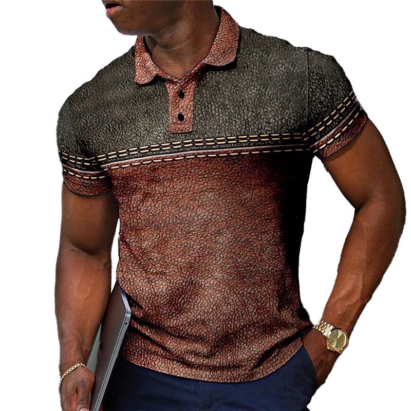 T-shirt nuovissima di alta qualità t-shirt morbida ed elegante camicetta con bottoni colletto Casual confortevole moda uomo muscolare