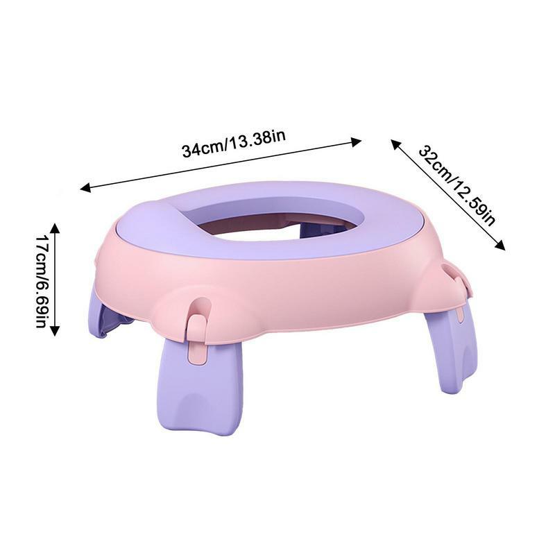 Kids Potty Seat Potty Training Toilet Seat For Toddler Boys And Girls Anti-Rollover Splashproof Foldable With Poop Bag Space