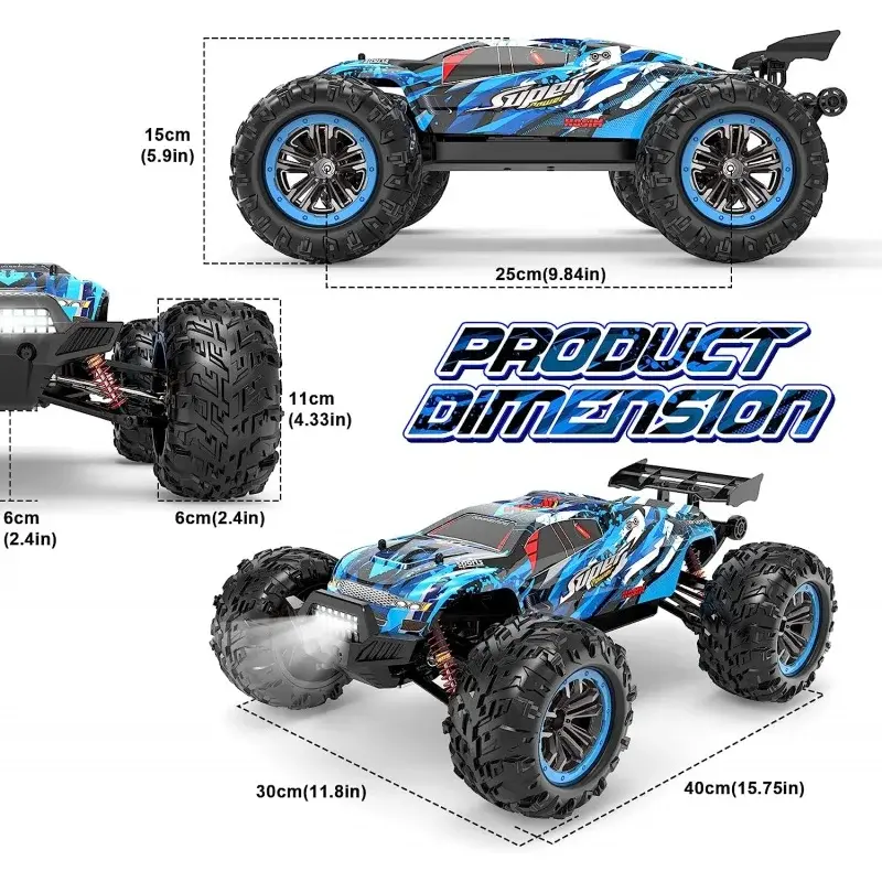 Brushless RC cars, 1:10 68 kmh high speed remote control car for adults boys, 4x4 all terrains waterproof
