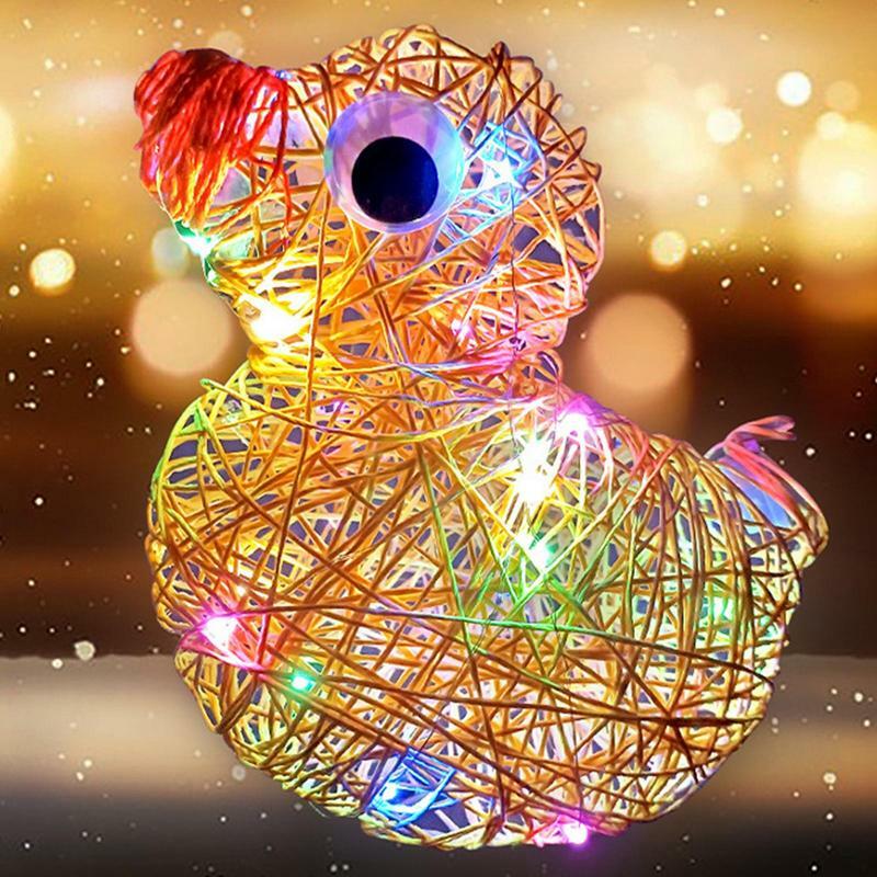 Linterna de Arte de cuerda, farolillo redondo con bombillas LED, manualidades, corazón, estrella, multicolor, navidad