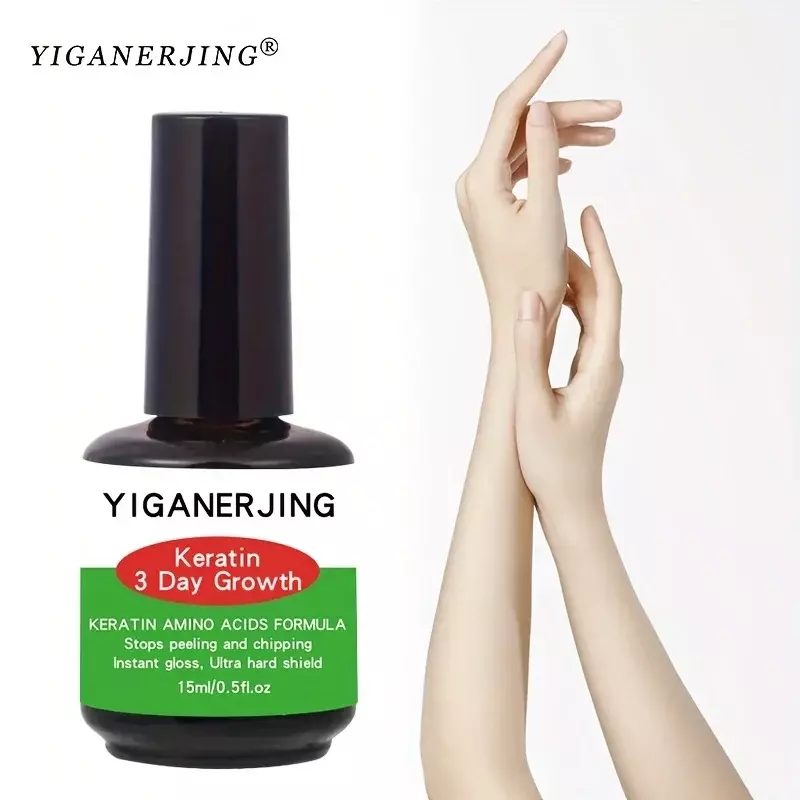 Yiganerjing Keratin 3 Day Growth Keratin Amino Acids Formula Nail Stops Peeling and Chipping  Nail Strengthener Repair 15ml