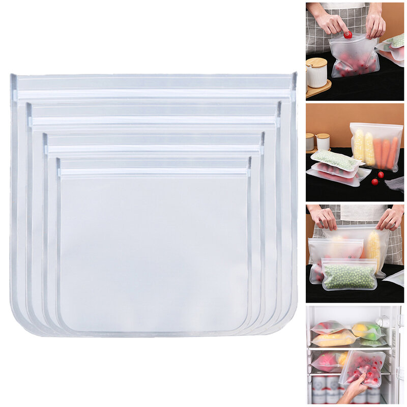 1x Silicone Food Storage Bag Reusable Kitchen Freezer Bag Leakproof Containers Fresh Bag Food Storage Bag Fresh Wrap Sealed Bags