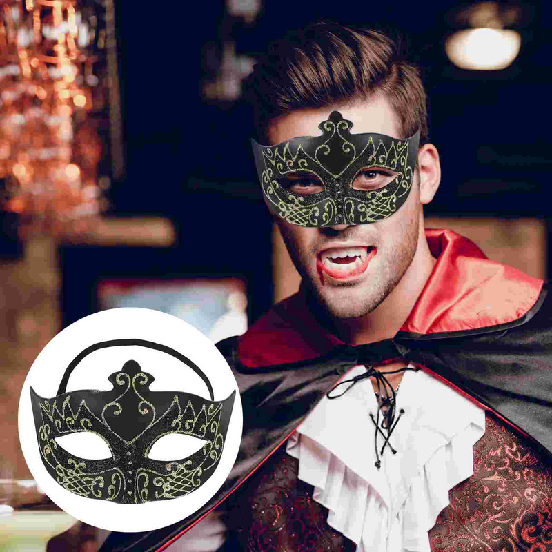 Maschera dipinta da uomo Halloween Party Black Mardi Gras Costume accventory Masquerade Carnival Makeup puntelli