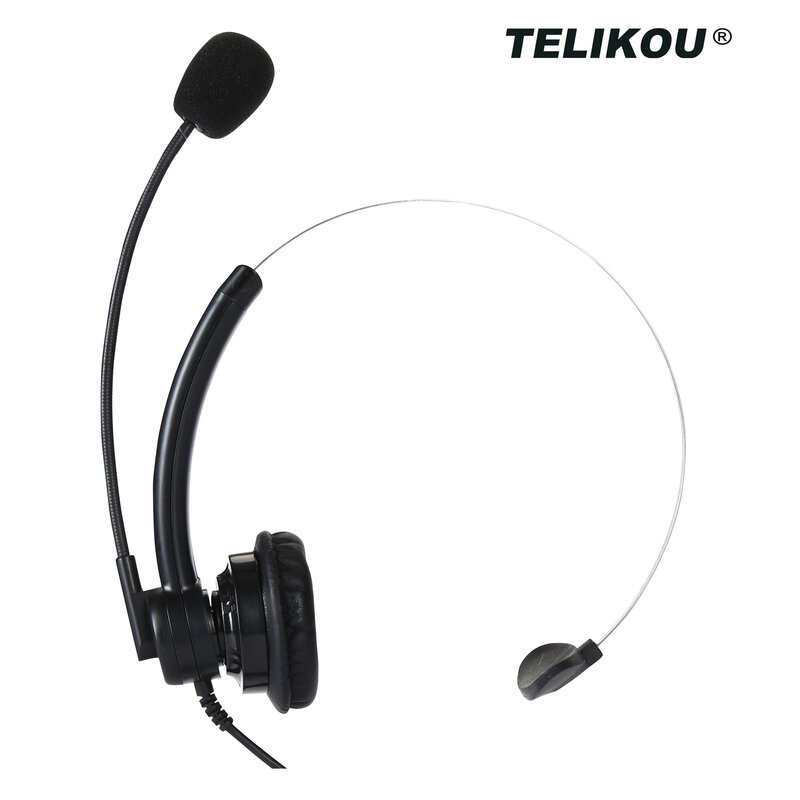 TELIKOU NE-11 | Super Light Single Ear Headset Male Five PIn Intercom Muff  Dynamic or Electret Microphone Clearcom Headset