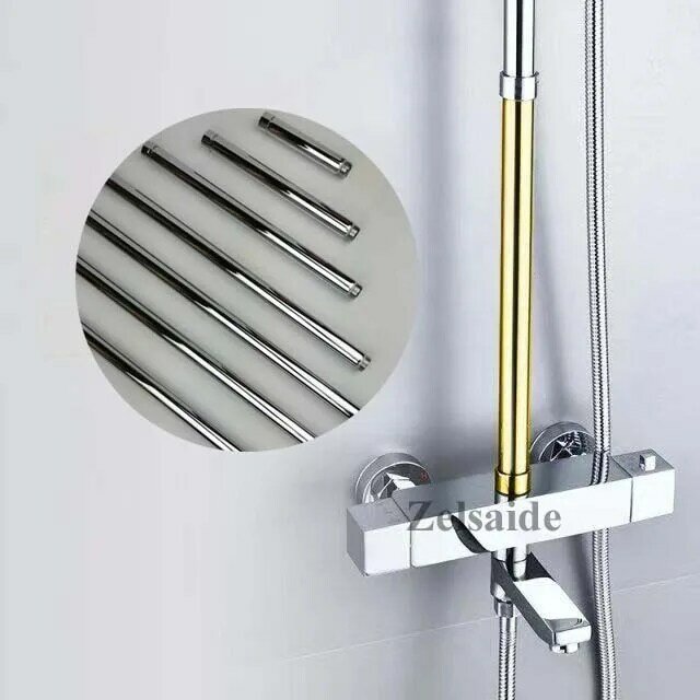 Varilla de extensión de ducha de latón y acero inoxidable, tubo alargador de ducha, 10/20/30/40/50/60/70cm