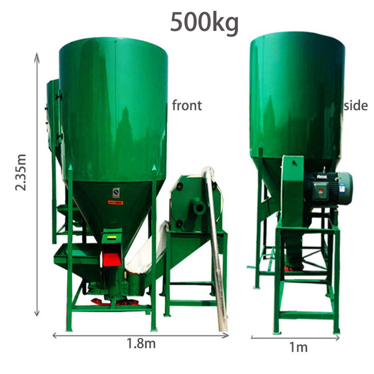 Máquina Automática de Mistura de Ração Animal, Vertical Farm Chicken Feed Machine, Misturador e Triturador, 300-2000 kg/h