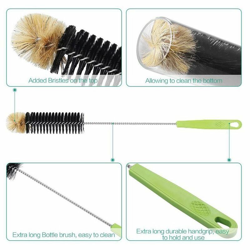 Multifunctional Baby Milk Bottle Brush Long Handle Narrow Cup Bottle Cleaning Brush Handheld Soft Head Kitchen Household Tools