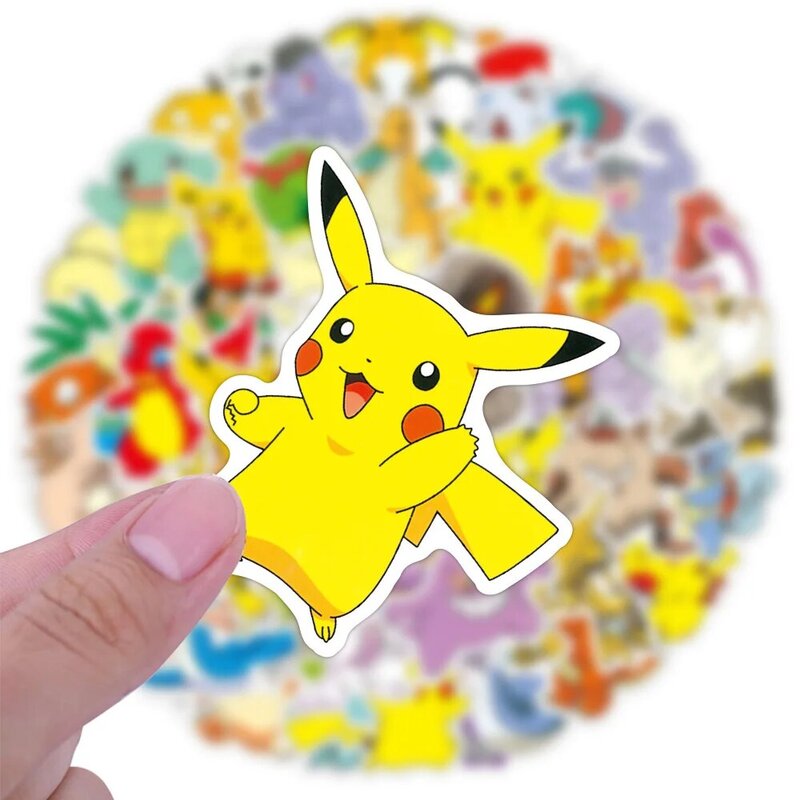 Cute Pikachu Pokémon Graffiti Adesivos, Desenhos Animados Anime Decalques para Crianças, Impermeável, DIY, Notebook, Diário, Brinquedo, Legal, 10, 30, 50Pcs
