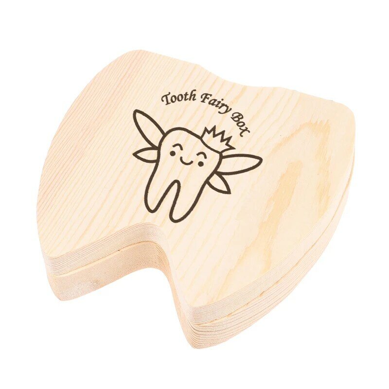 Tooth Fairy Box Wood Tooth Box Tooth Holders for Tooth Fairy Cute Baby Tooth Box for Boys and Girls Teeth Box Spanish