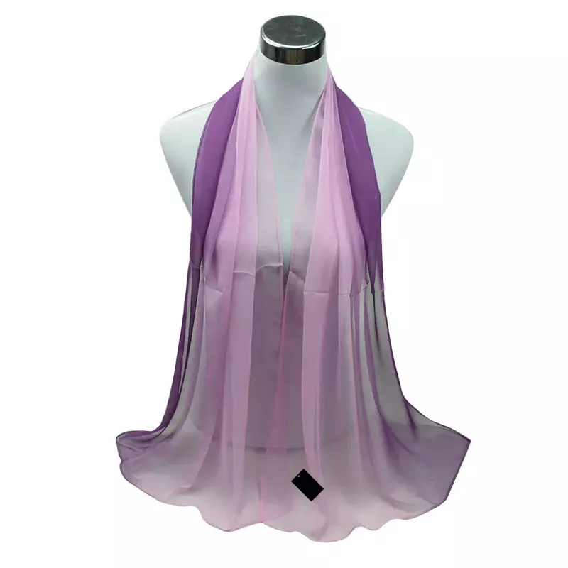 Zomer Nieuwe Collectie Mode Chiffon Sjaals Gradiënt Kleuren Georgette Vrouwelijke Zijden Sjaals 50*160Cm