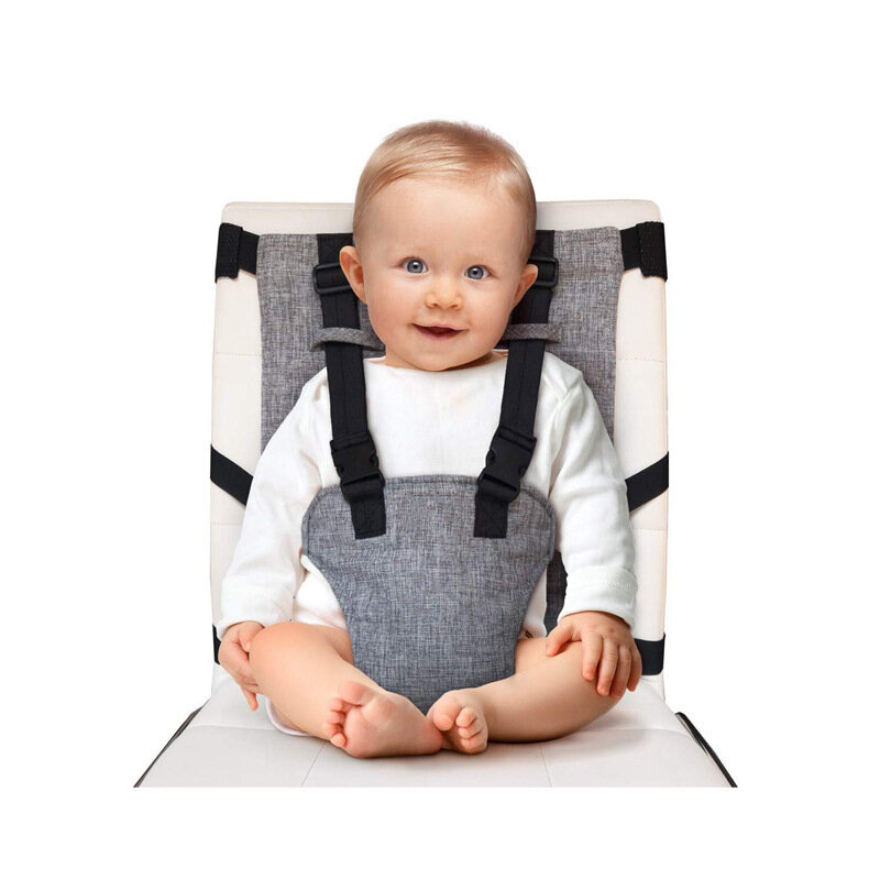 Bebê alimentação cadeira cinto de segurança, Arnês de cadeira alta portátil, Assento dobrável criança, Strap Travel Essential