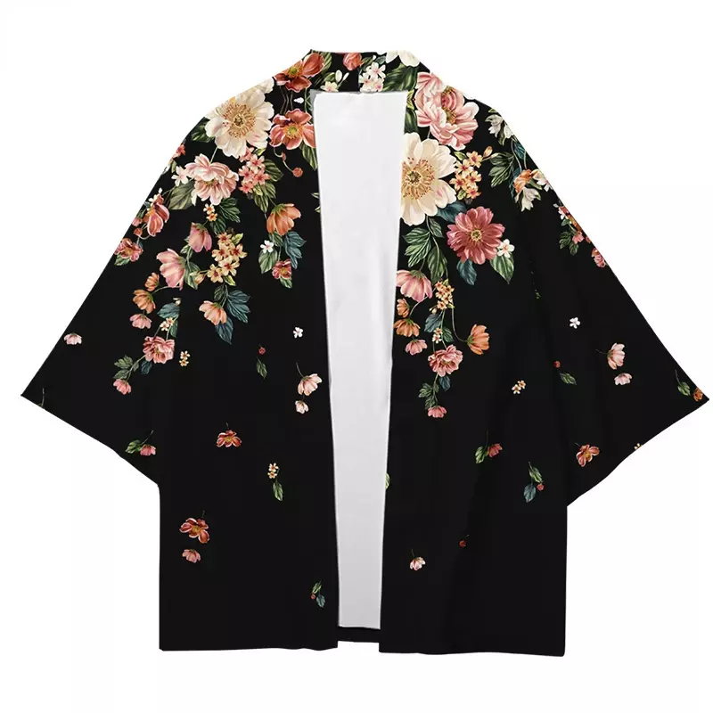 Kimono japonais imprimé en 3D pour femmes, cardigan de plage, style Harajuku, fleurs traditionnelles, mode adt, samouraï japonais trempé