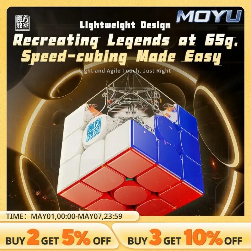 MoYu RS3M V5 3X3 Puzzle kubus cepat, mainan Fidget profesional kubus ajaib magnetik RS3 M 2023 V5 Cubo Magico