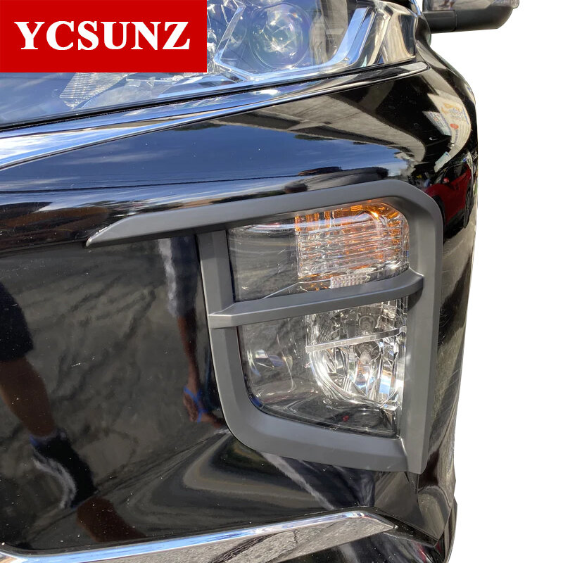 Cubierta de luces antiniebla delanteras ABS, accesorios de lámpara, piezas de coche para mitsubishi L200, triton ram 2019, 2020, 2021, 2022, negro cromado