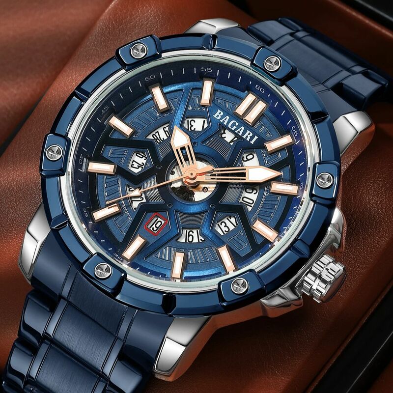 Relógio de quartzo impermeável masculino, marca de luxo, moda relógios, relógio masculino