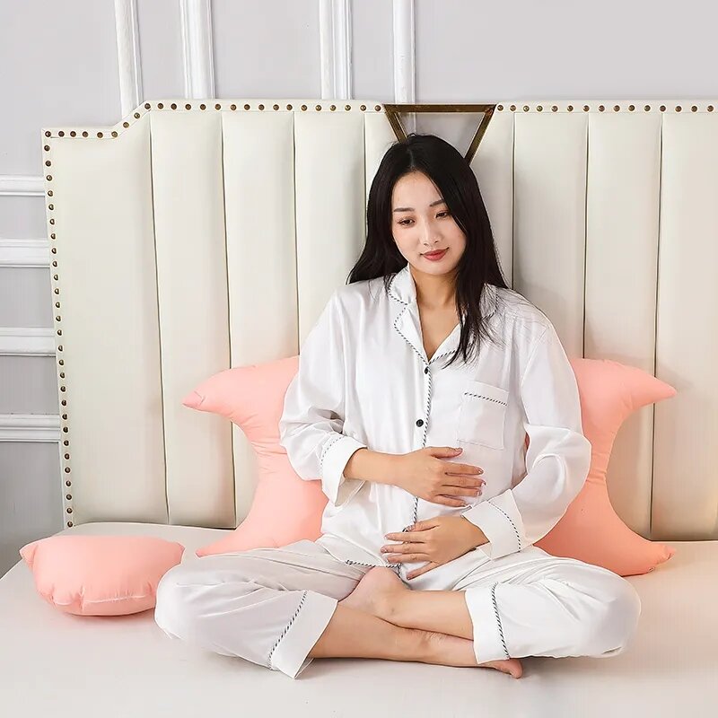 Almohada de apoyo para la cintura de las mujeres embarazadas, cojín para dormir de lado, cojín para el respaldo, almohadilla para el pie, almohada de algodón puro, almohada de maternidad para soporte del vientre