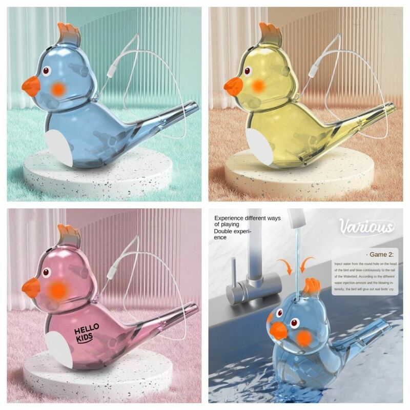 With Lanyard Water Whistle Toy Oral Muscle Pronunciation Transparent Bird Shaped Bird Whistle Toy Musical Instrument Children