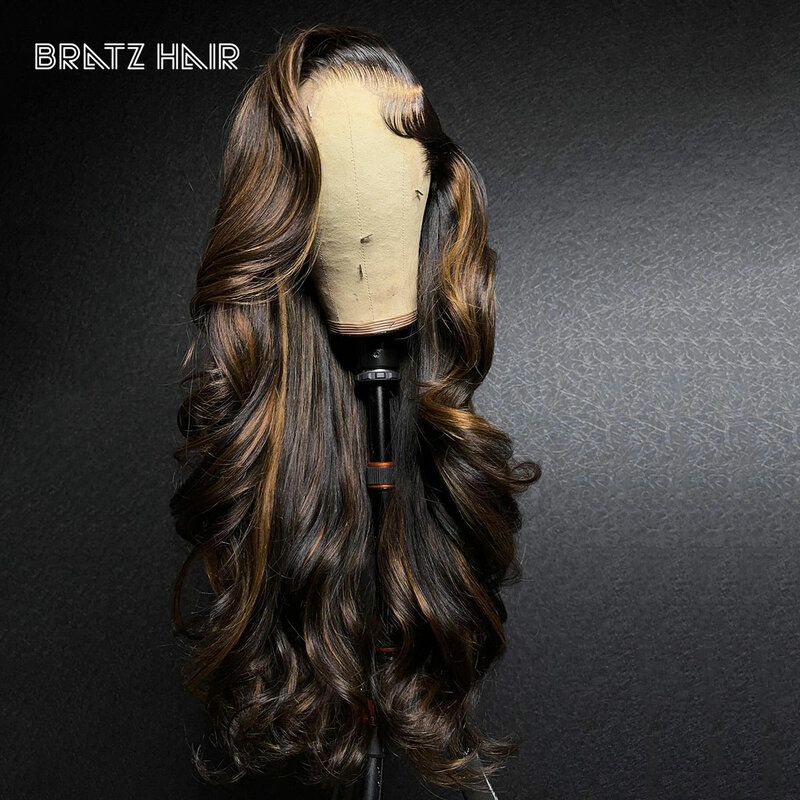 300 Density Highlight Body Wave 13x6 Lace Front Wig Human Hair 13x4 HD Transparent Lace Frontal Wig for Women 4x4 5x5 Wigs