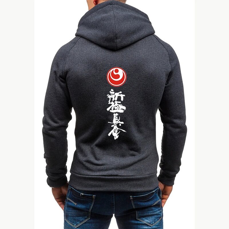 2024 New Men Kyokushin Karate Spring and Autumn Comfortable Printing Harajuku Simplicity Four-color Zipper Sweatshirt Coat